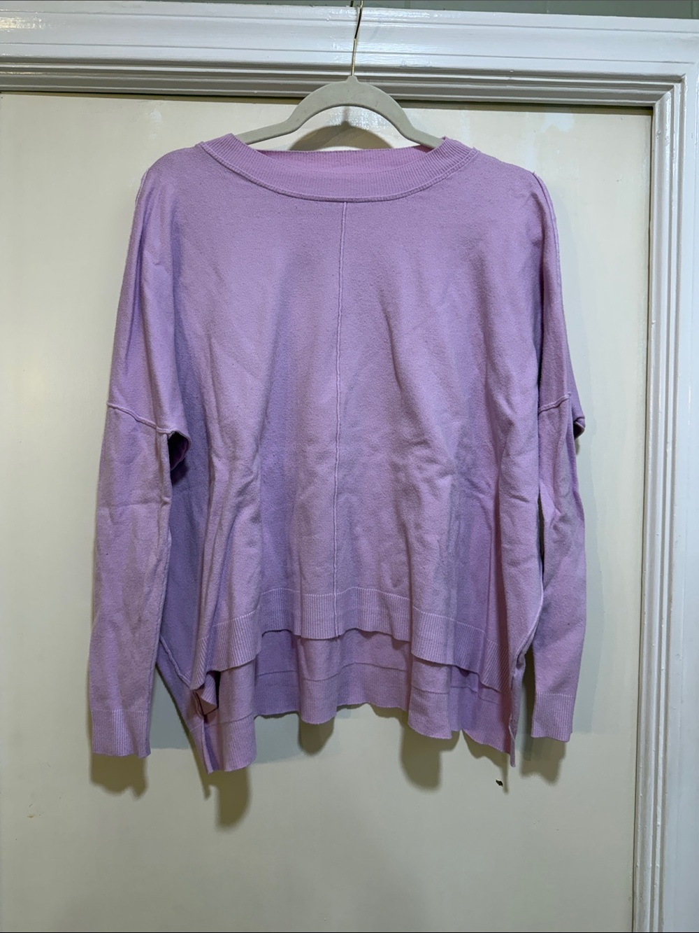 Karlie Lavender Layered Hem Long Sleeve Top